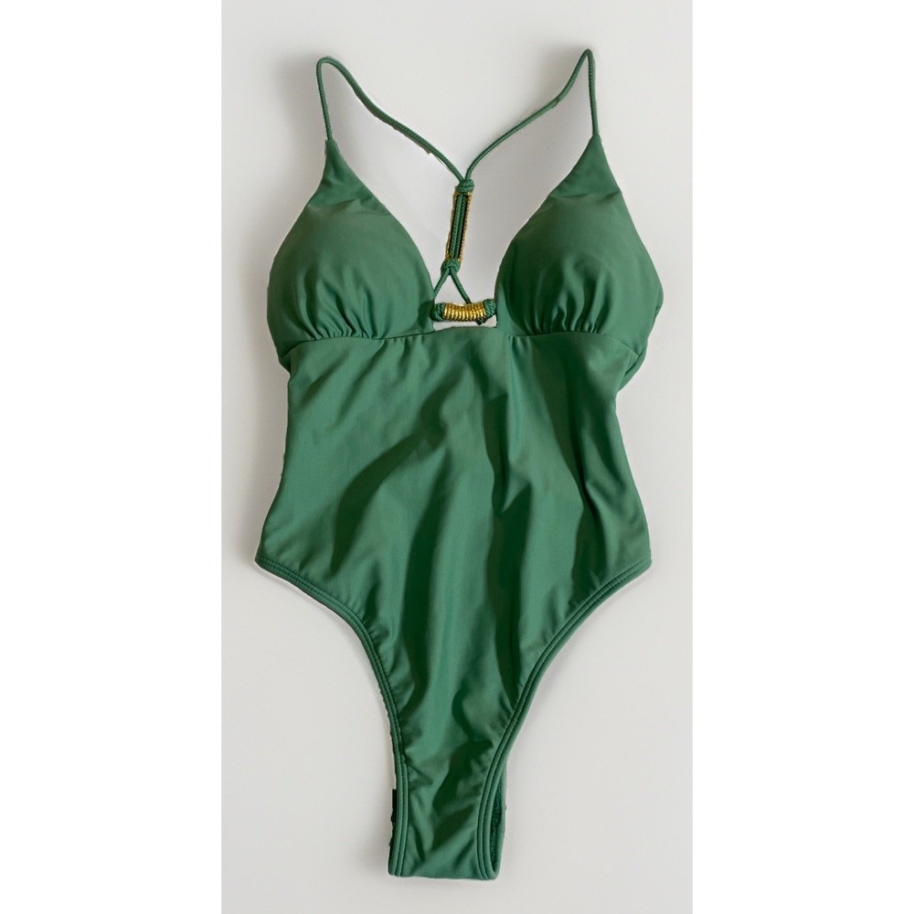 Vix Paula Hermanny Stacy Green 1 Piece Bathing Suit Women's Size Medium NWT